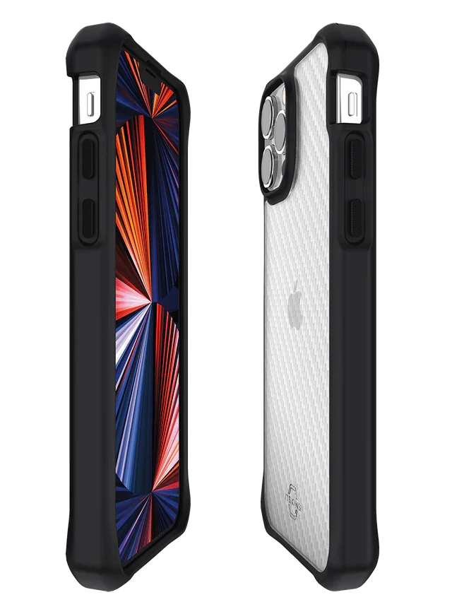 Itskins Hybrid Tek iPhone 13 Pro Case - Black And Transparent - Tashqila Itskins Hybrid Tek iPhone 13 Pro Case - Black And Transparent - Tashqila